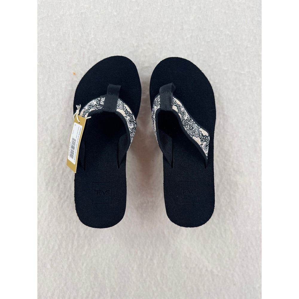 NWT Teva - Mush Mandalyn Wedge 2 Sandals Paisley - Harmony B/W - 5 - Womens